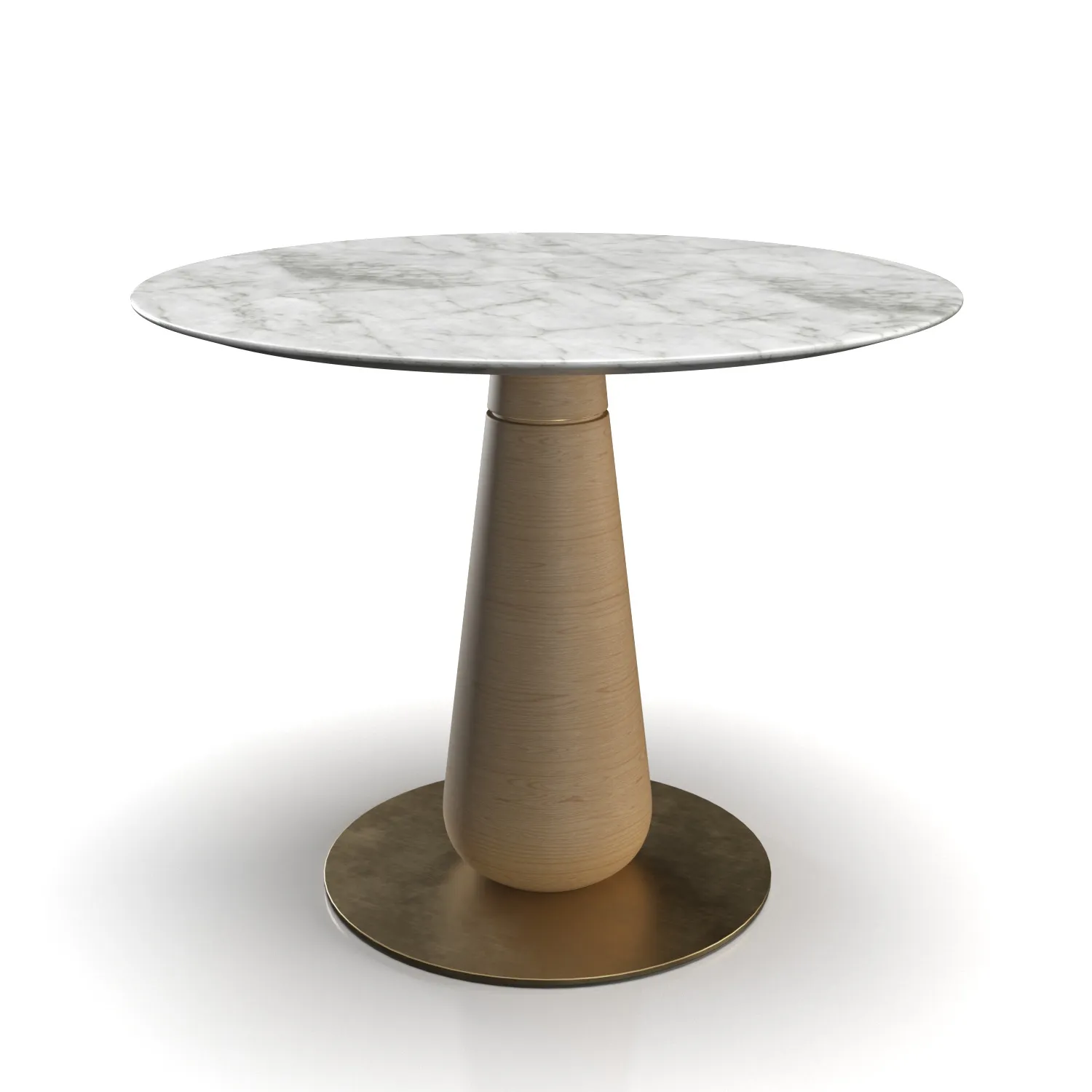 Wood And Metal Base With Top Stone Round Dining Table PBR 3D Model_04
